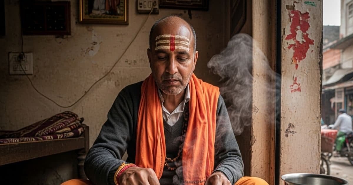 पंडित जी चाव से खा रहे थे नॉनवेज, तस्वीर वायरल होते ही भीड़ ने दिया पीटा