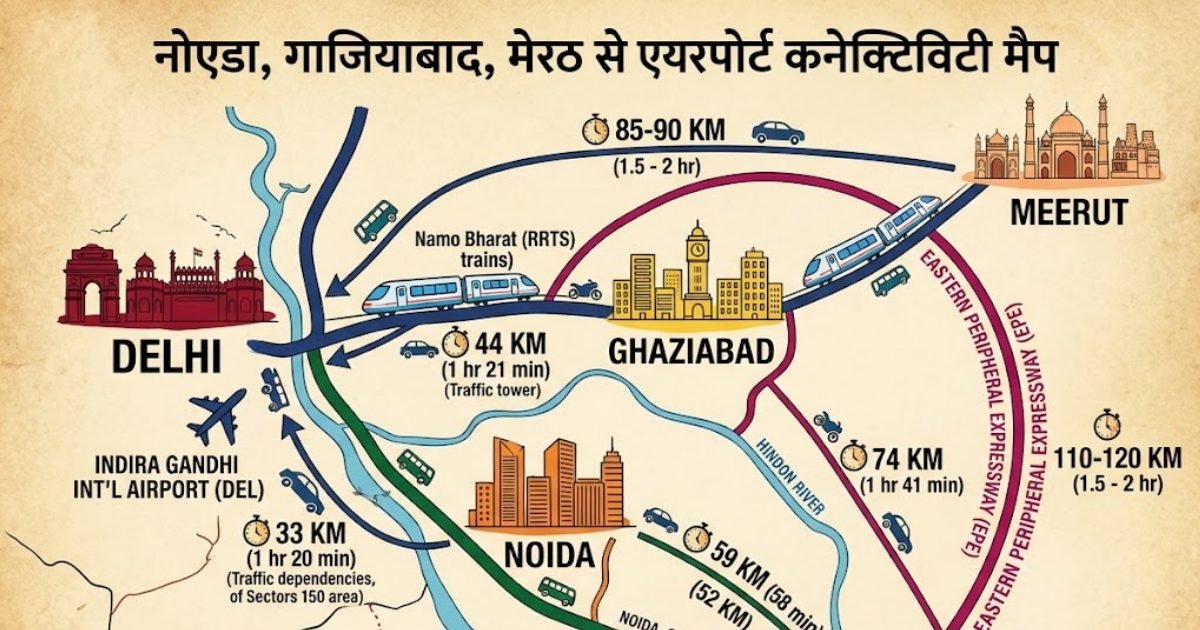 नोएडा, गाजियाबाद, मेरठ वालों के लिए कहां से उड़ान भरना होगा आसान?