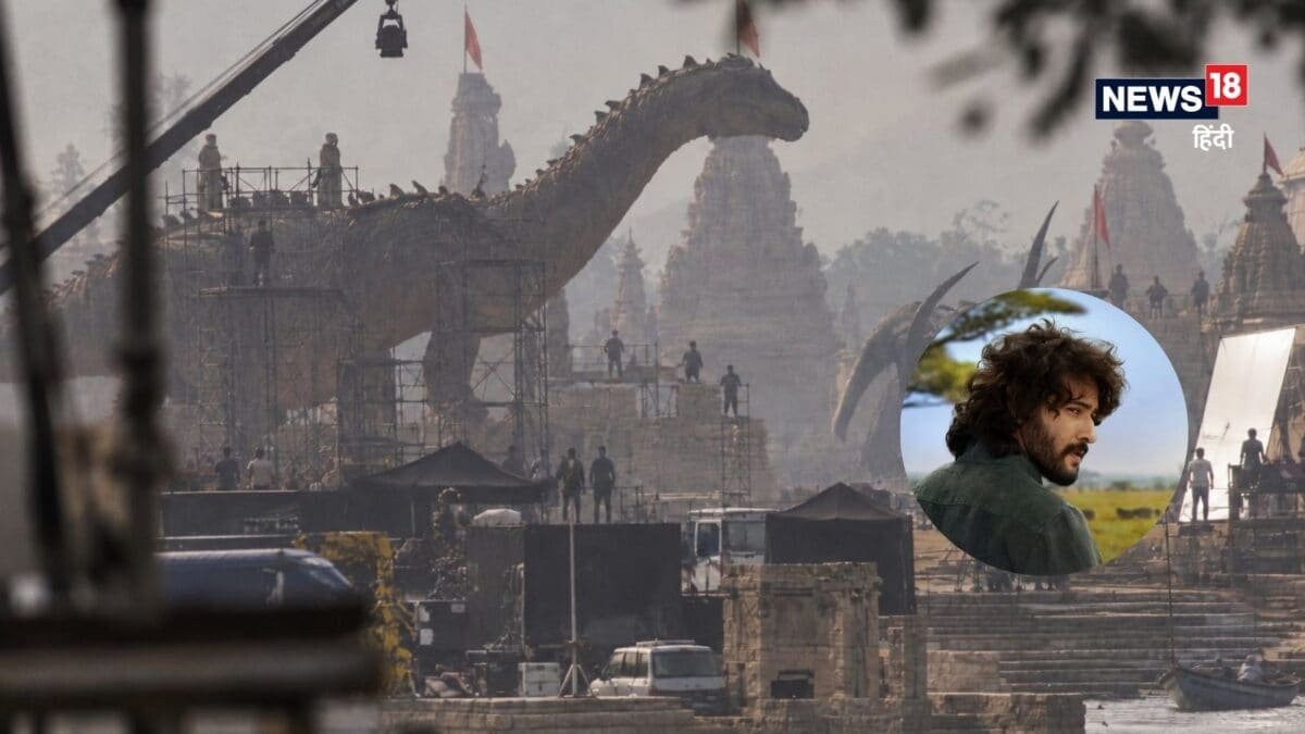 ‘वाराणसी’ के लिए सजा भव्य सेट? मंदिरों के बीच दिखे डायनासोर और विशालकाय जीव