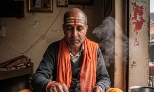 पंडित जी चाव से खा रहे थे नॉनवेज, तस्वीर वायरल होते ही भीड़ ने दिया पीटा